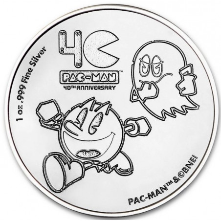 Strieborná minca 1 Oz Pac-Man 40. výročie 2020