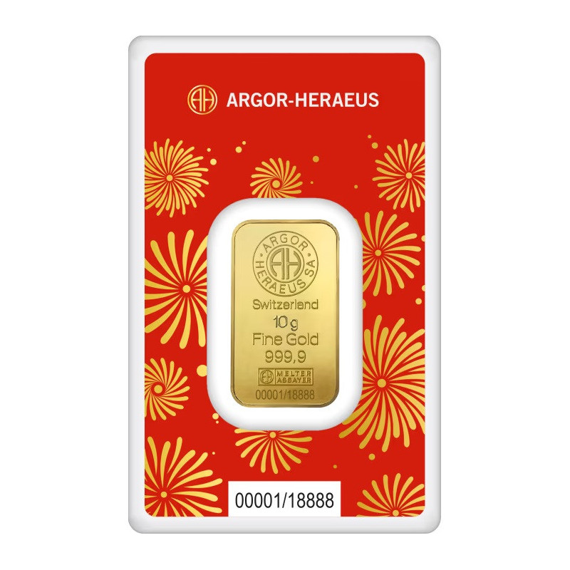 Zlatý zliatok 10 g Argor Heraeus Lunar Series III Year of the Snake 2025