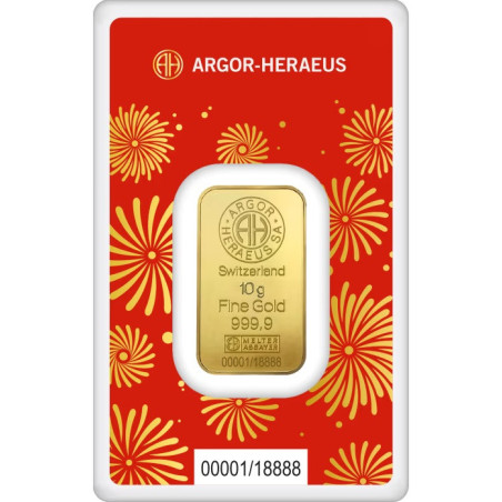 Zlatý zliatok 10 g Argor Heraeus Lunar Series III Year of the Snake 2025