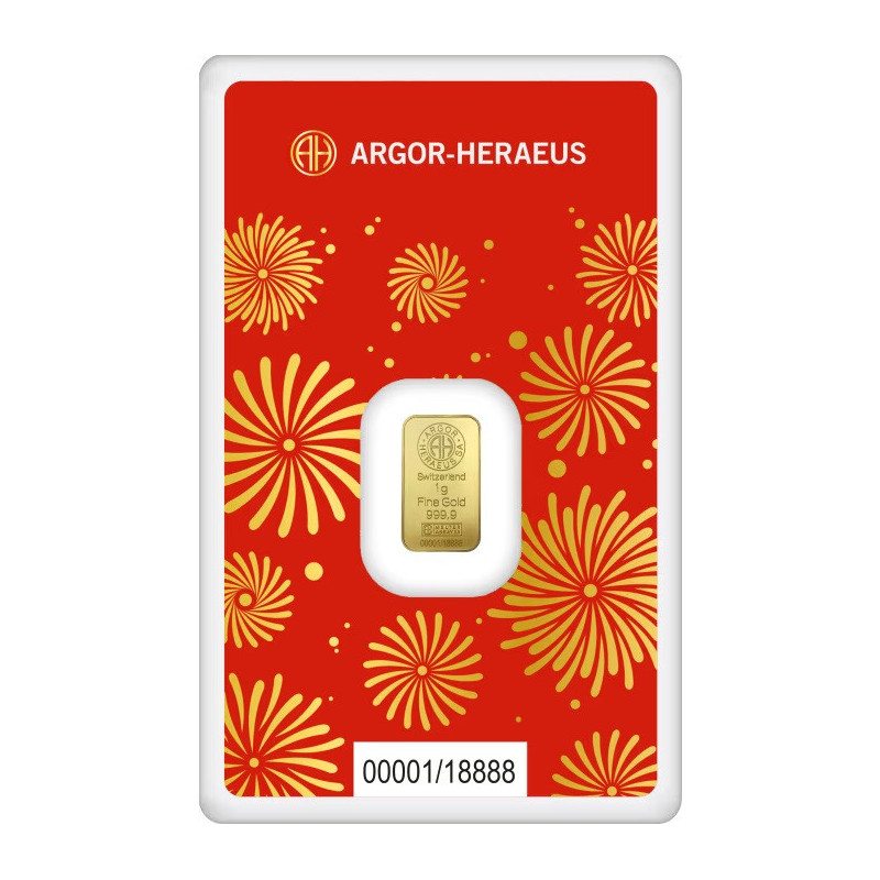 Zlatý zliatok 1 g Argor Heraeus Lunar Series III Year of the Snake 2025