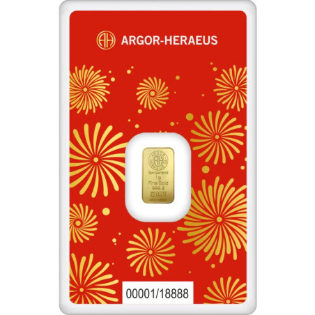 Zlatý zliatok 1 g Argor Heraeus Lunar Series III Year of the Snake 2025