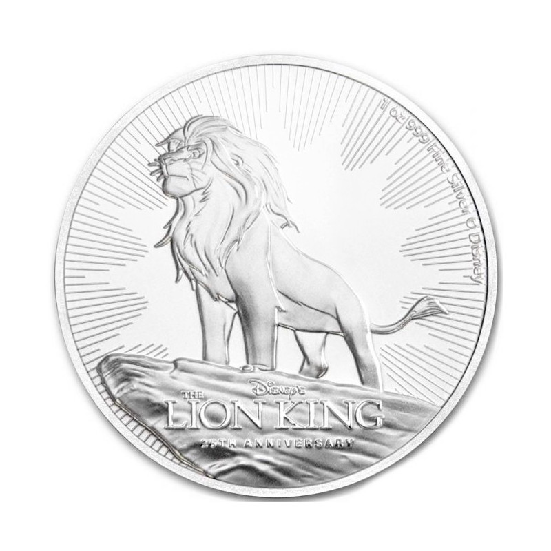 Strieborná minca 1 Oz Lion King 25. výročie 2019