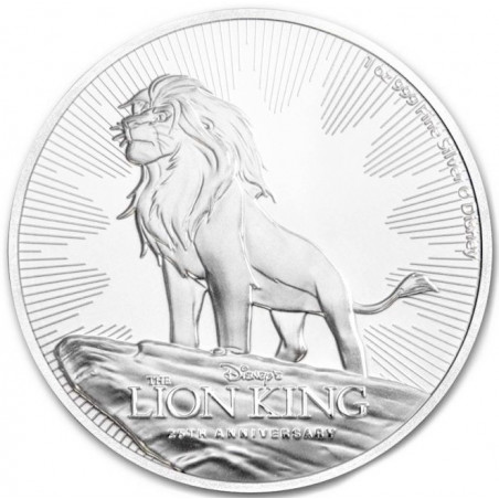 Strieborná minca 1 Oz Lion King 25. výročie 2019