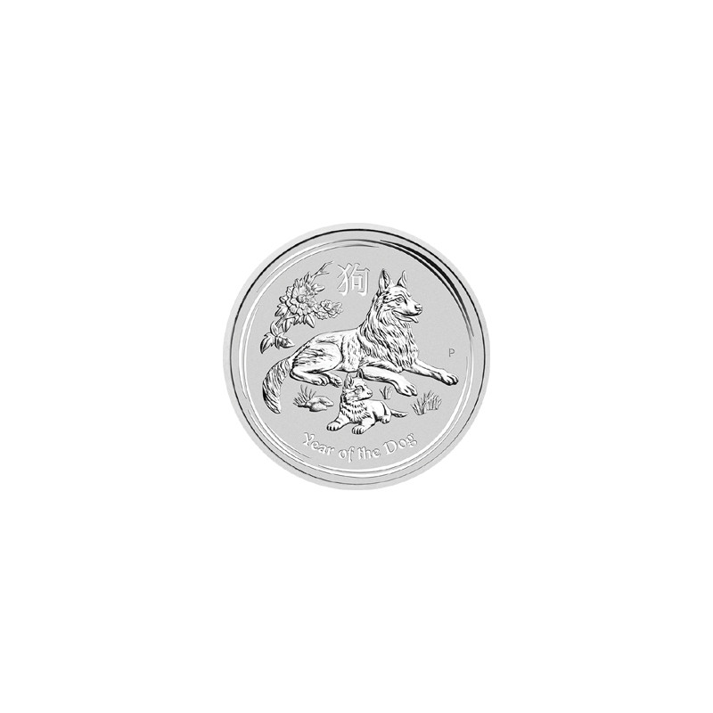 Strieborná minca 1 Oz Lunar Series II Year of the Dog 2018