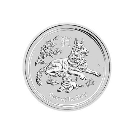 Strieborná minca 1 Oz Lunar Series II Year of the Dog 2018