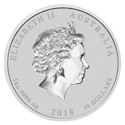 Strieborná minca 1 Kg Lunar Series II Year of the Dog 2018