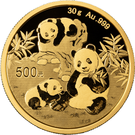 Zlatá minca 30 g China Panda 2025