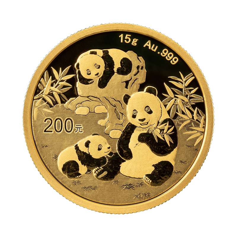 Zlatá minca 15 g China Panda 2025