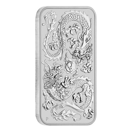 Strieborná minca v tvare zliatku 1 Oz Rectangular Dragon 2020