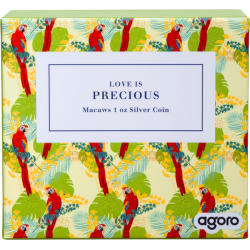 Strieborná minca 1 Oz Love is precious Macaws 2025