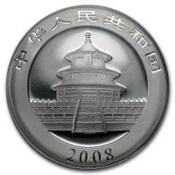 Strieborná minca 1 Oz China Panda 2008