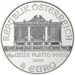 Platinová minca 1/25 Oz Wiener Philharmoniker 2025