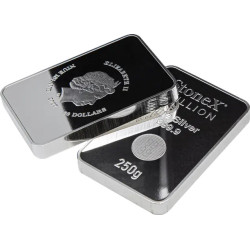 Strieborná minca v tvare tehličky 250 g Stonex
