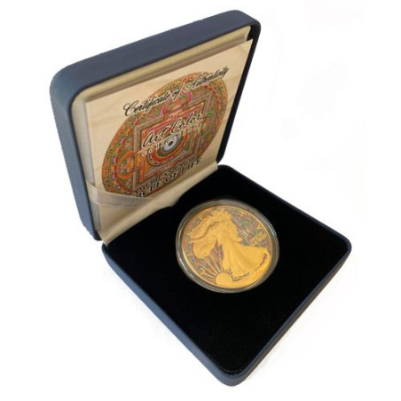 Strieborná minca 1 Oz American Eagle Circle of Life 2022 Pozlátené a Kolorované