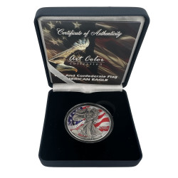 Strieborná minca 1 Oz American Eagle American Flag 2022 Kolorované