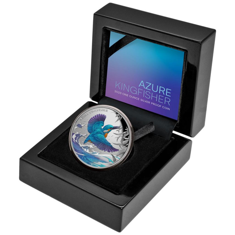 Strieborná minca 1 Oz Azure Kingfisher 2023 Proof