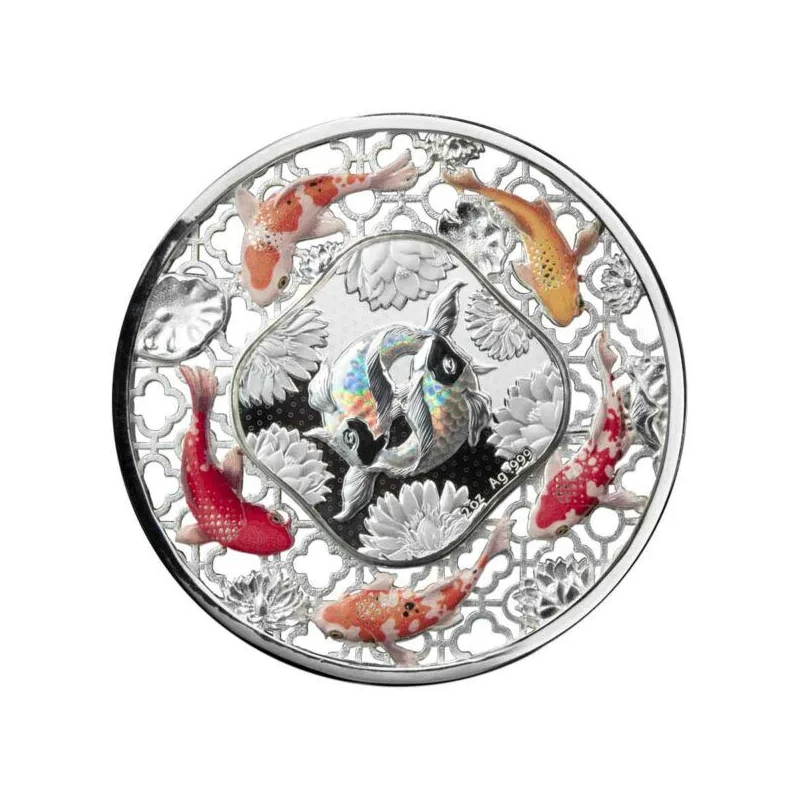 Strieborná minca 2 Oz Filigree Koi 2023 Proof