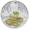 Strieborná minca 1 Oz Lunar Series III Year of the Snake 2025 Pozlátené