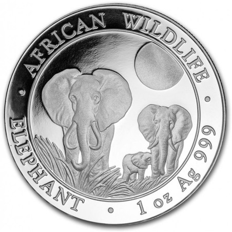 Strieborná minca 1 Oz African Wildlife Elephant 2014