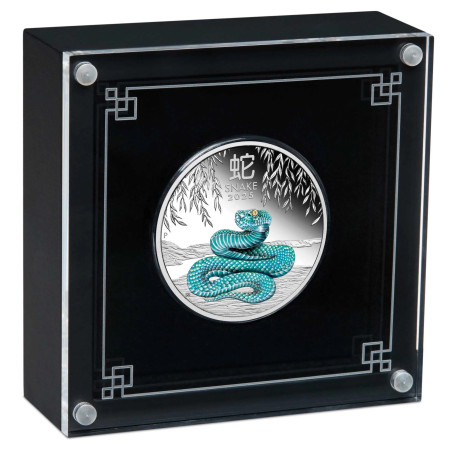 Strieborná minca 1 Oz Lunar Series III Year of the Snake 2025 Kolorovaná Proof