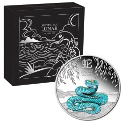 Strieborná minca 1 Oz Lunar Series III Rok of Snake 2025 Kolorovaná Proof