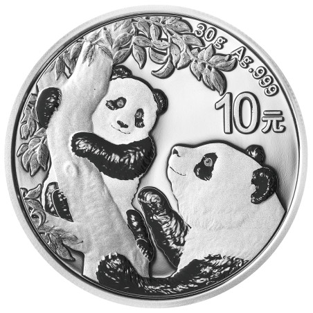 Strieborná minca 30 g China Panda 2021