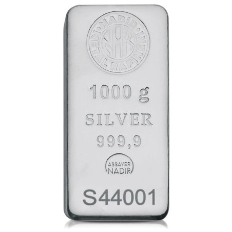 Strieborný zliatok 1 Kg Nadir Metals Rafineri