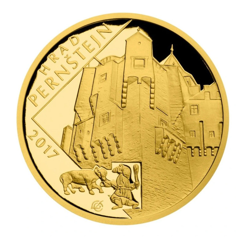 Zlatá minca 5000 Kč 1/2 Oz Hrad Pernštejn 2017 Proof