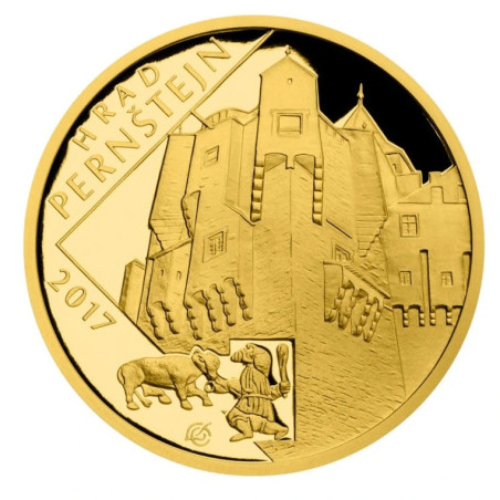 Zlatá minca 5000 Kč 1/2 Oz Hrad Pernštejn 2017 Proof