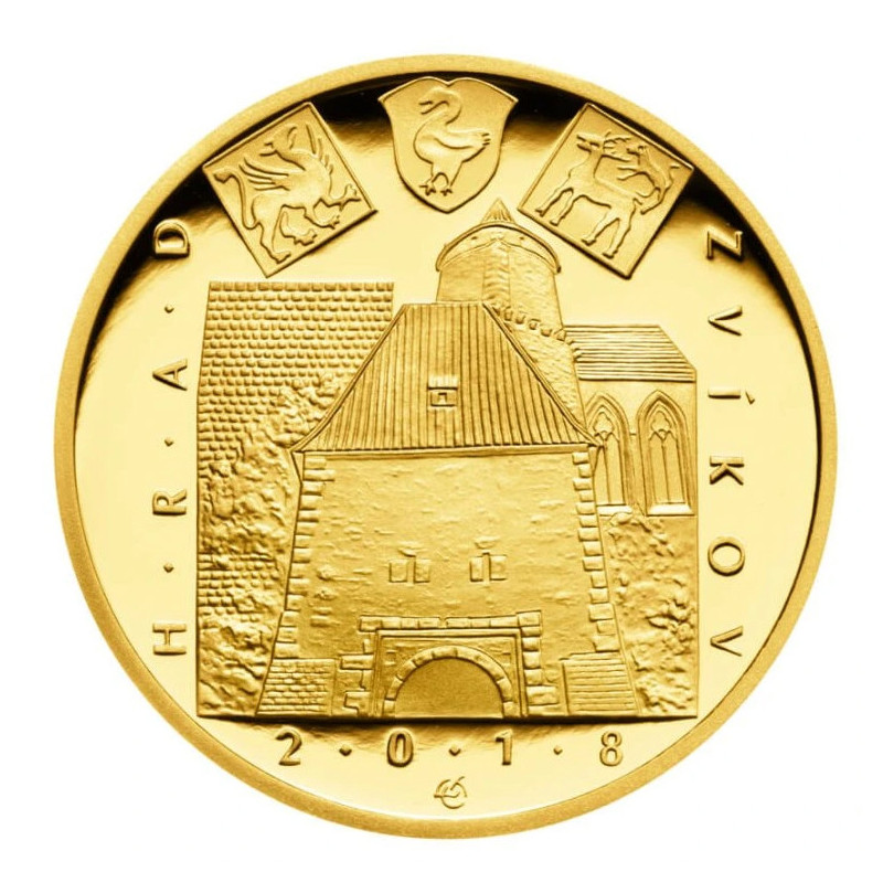 Zlatá minca 5000 Kč 1/2 Oz Hrad Zvíkov 2018 Proof