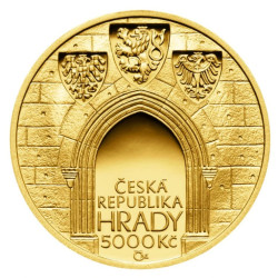 Zlatá minca 5000 Kč 1/2 Oz Hrad Kosť 2016 Proof