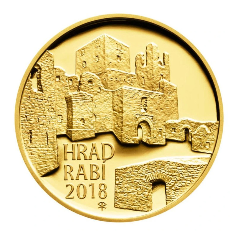 Zlatá minca 5000 Kč 1/2 Oz Hrad Rabí 2018 Proof