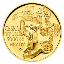 Zlatá minca 5000 Kč 1/2 Oz Hrad Rabí 2018 Proof