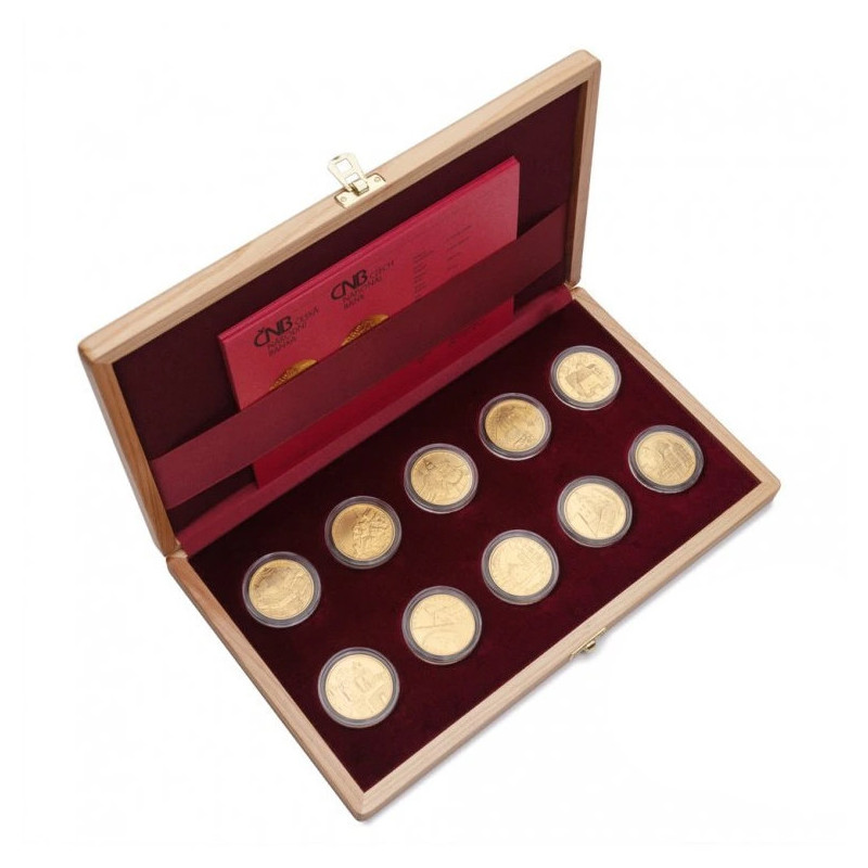 Súprava zlatých mincí 10 x 1/2 Oz Hrady ČNB Proof