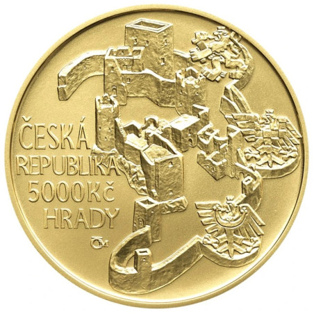Zlatá minca 5000 Kč 1/2 Oz Hrad Rabí 2018 Standart
