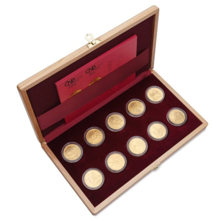 Súprava zlatých mincí 10 x 1/2 Oz Hrady ČNB Standart