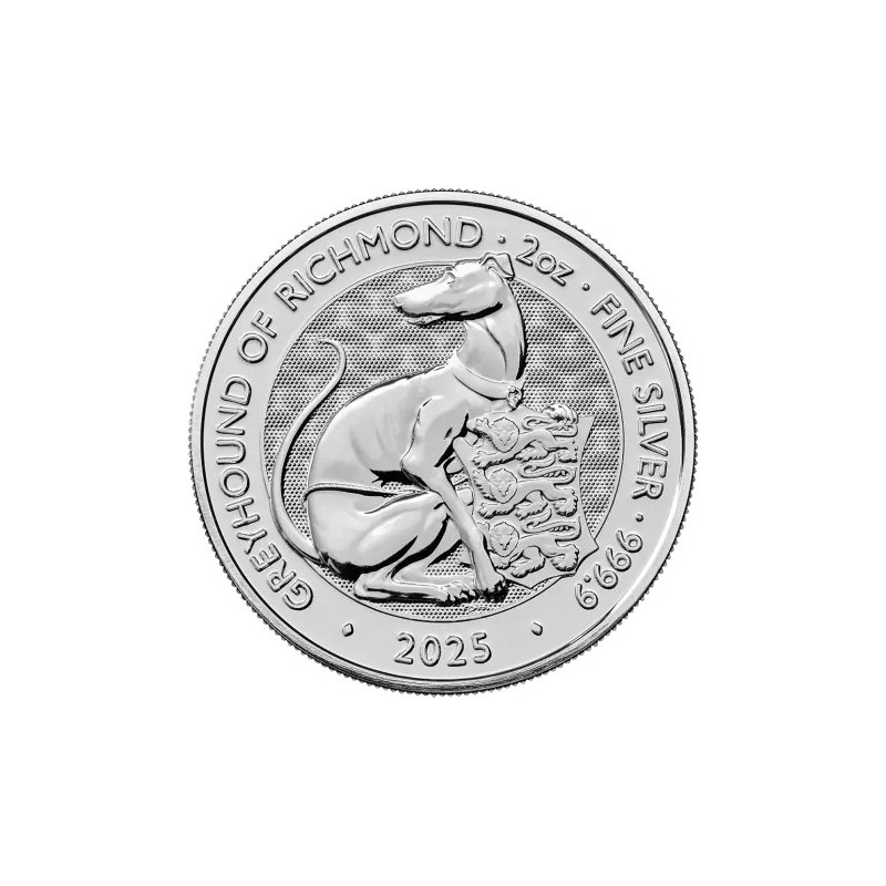 Strieborná minca 2 Oz The Tudor Beasts Greyhound of Richmond 2025