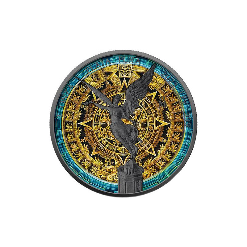 Strieborná minca 1 Oz Libertad Aztec Calendar 2023 Kolorované