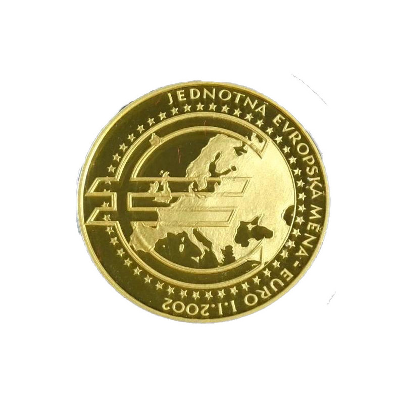 Zlatá minca 1/4 Oz medaily na zavedenie Euro meny