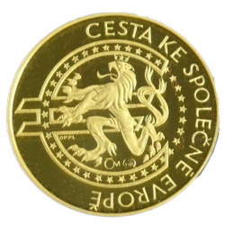 Zlatá minca 1/4 Oz medaily na zavedenie Euro meny