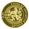 Zlatá minca 1/4 Oz medaily na zavedenie Euro meny