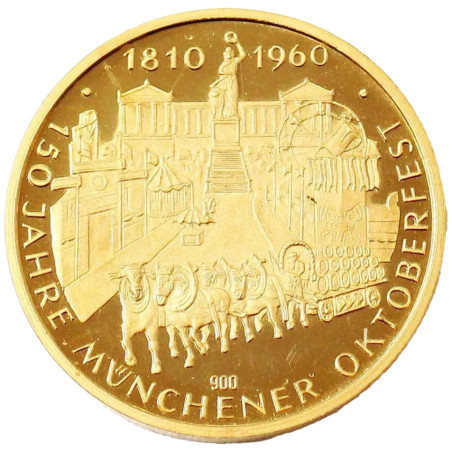 Zlatá minca 10,52 g 150 rokov mníchovského Oktoberfestu Proof