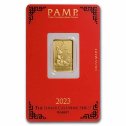 Zlatý slitek 5 g PAMP Lunar series II Year of the Rabbit 2023