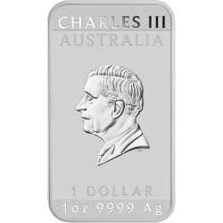 Strieborná minca v tvare zliatku 1 Oz Rectangular Dragon 2025