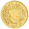 Zlatá minca 20 Frank Helvetia Vreneli rôzne roky (1883-1949)