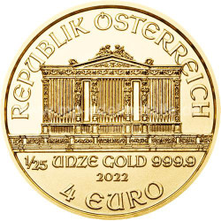 Zlatá minca 1/25 Oz Wiener Philharmoniker rôzne roky