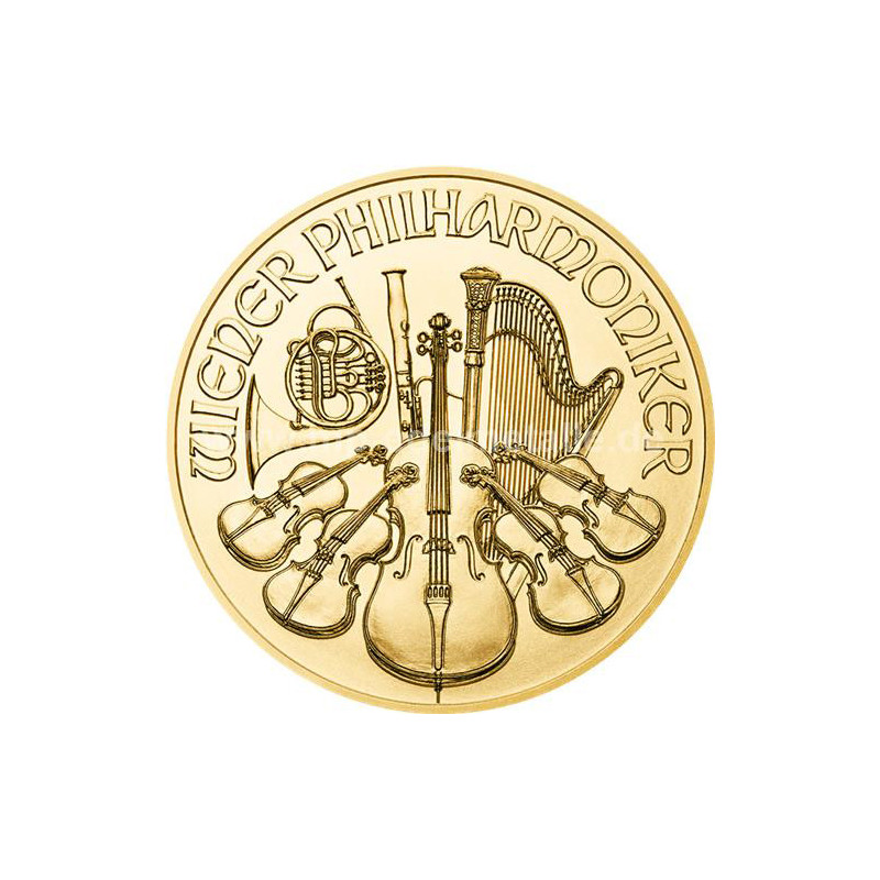 Zlatá minca 1/25 Oz Wiener Philharmoniker rôzne roky
