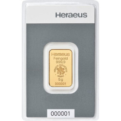 Zlatý zliatok 5 g Heraeus...