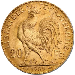 Zlatá minca 20 Frank Marianne Rooster - Kohout rôzne roky (1899 - 1914)