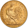 Zlatá minca 20 Frank Marianne Rooster - Kohout rôzne roky (1899 - 1914)